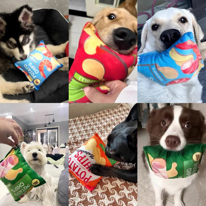 Squeaky Plush Crisp Bag Toy