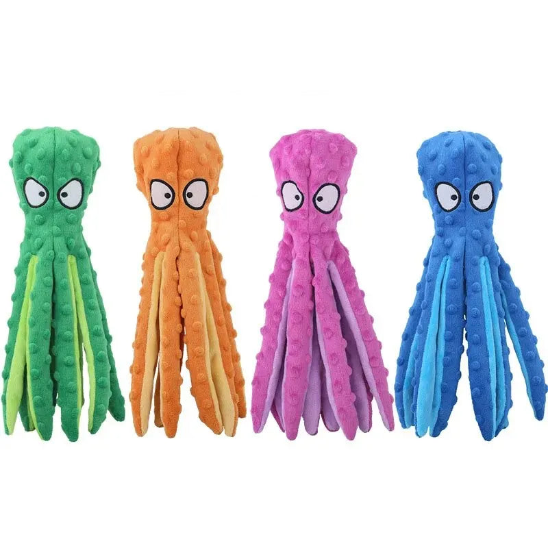 Plush Octopus Squeaky Dog Toy