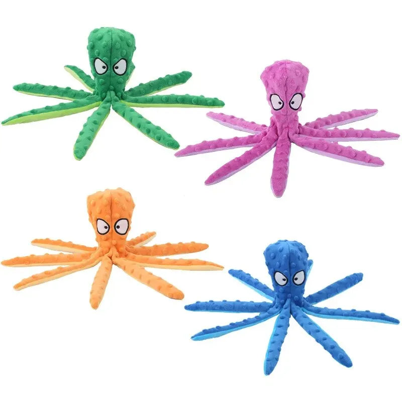 Plush Octopus Squeaky Dog Toy